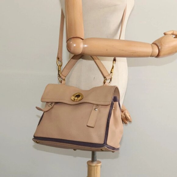 SAINT LAURENT Muse Two Hand Bag Leather 2way Beige Gold - Picture 1 of 16